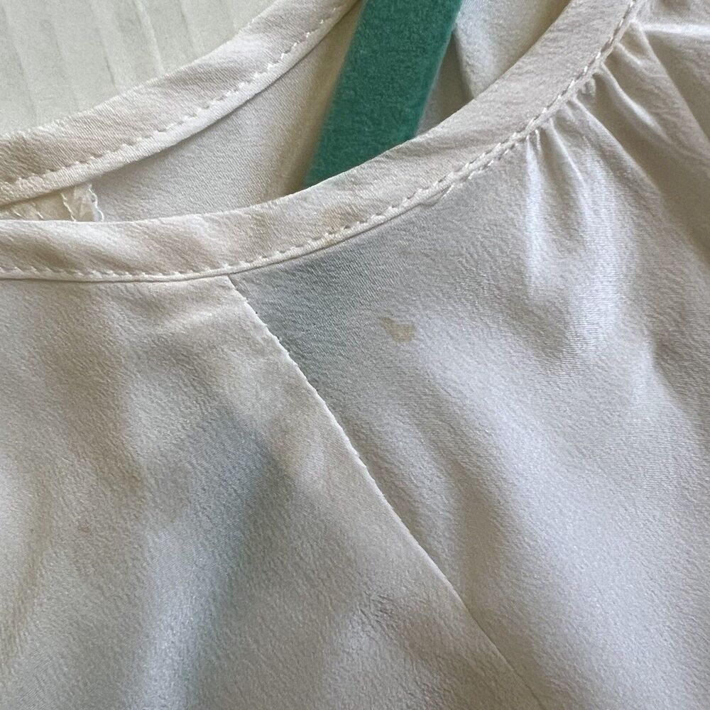 Lou Barok Paris 42 LBK Womens Tie Neck Extra Large Sleeves Blouse White/DEFECTS - Picture 9 of 12